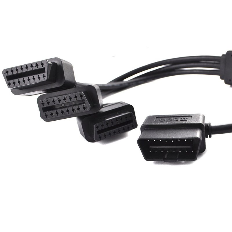 OLLGEN OBD2 Splitter Cable,OBD-II Extension Cable,1 Male to 3 Female Car Diagnostic Extender Cord Adapter,16 Pin Right Angle,1.6ft/50cm - Image 2